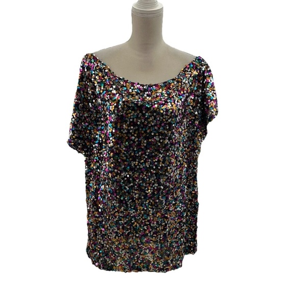 NWOT Sequin Off-Shoulder Top - Multicolor - Picture 4 of 9
